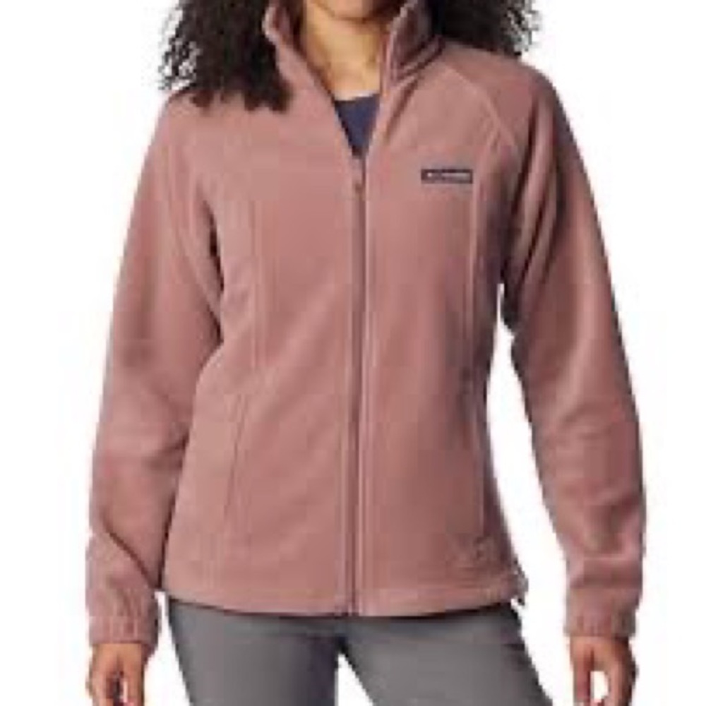 Columbia Women's Benton Springs Mauve full-zip fleece jacket; zip pockets; Sz XL